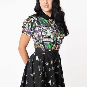 Hell Bunny Be Afraid horror blouse  XS